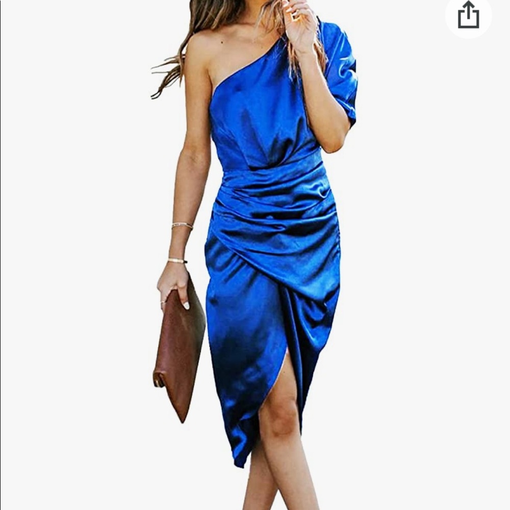 Royal Blue Asymmetric Dress
